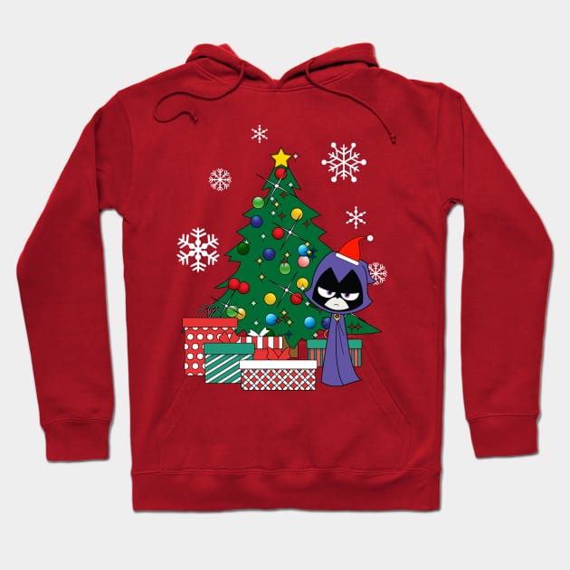 Teen Titans Raven Around The Christmas Tree Hoodie by Nova5